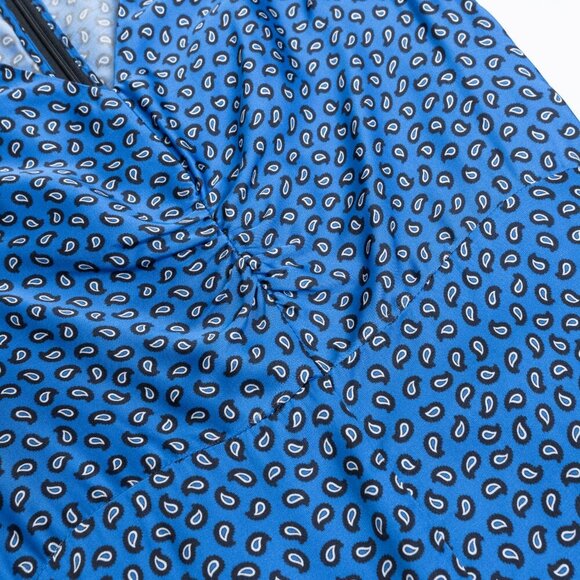 Maje Satin Romper Blue Paisley Ilona Playsuit Size EU 36 - Picture 7 of 16